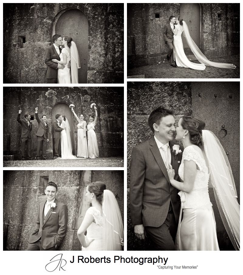 B&W portaits of a bride and groom at Gunners' Barracks Mosman - sydney wedding photography 